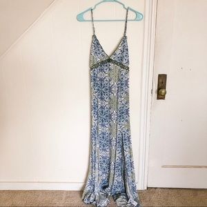 Paisley Maxi Dress w/Crochet Detail